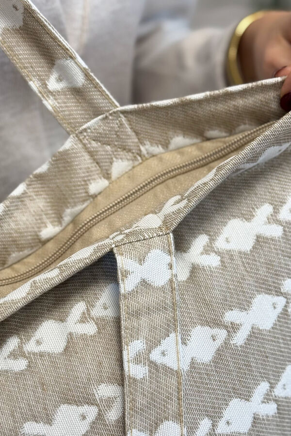 De La Mur Bolsa Grande Cremallera Pesc beige