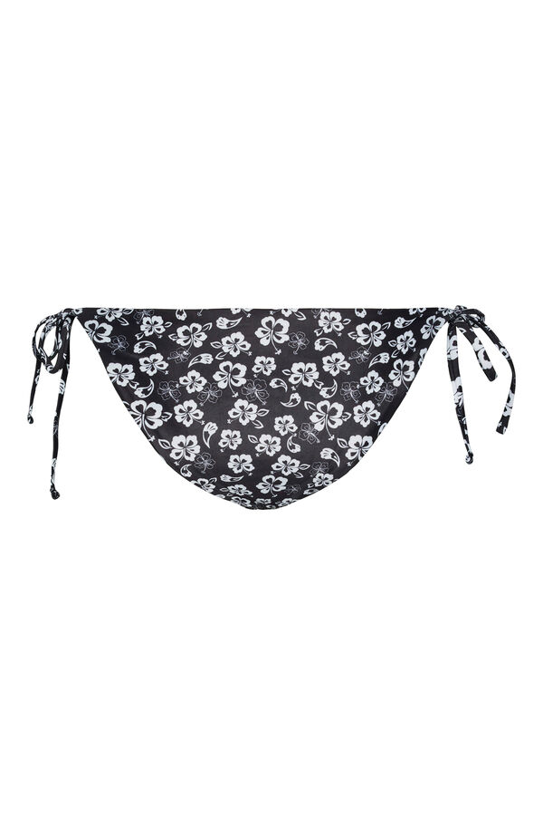 Womensecret Side tie bikini bottoms. Floral print. szürke