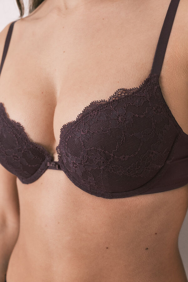 Women'secret Purple lace classic padded bra BEAUTIFUL pink