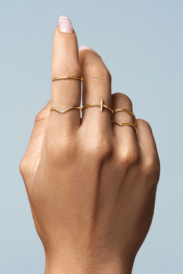 Womensecret Pack of 5 Gold Nefertiti Rings printed
