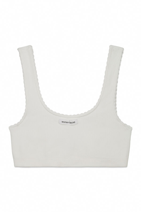 Women'secret White seamless ribbed top beige