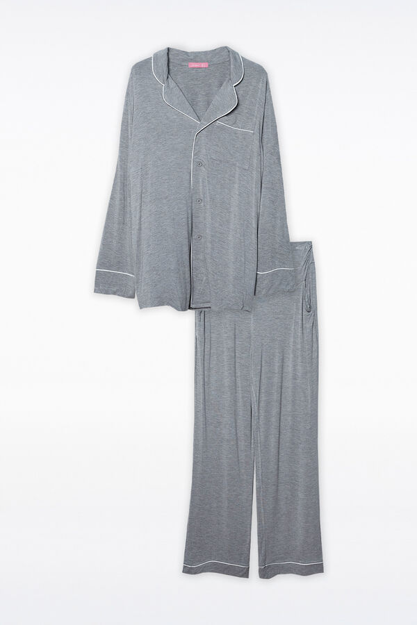 Ohma! Long Sleeve Shirt Pajamas grey