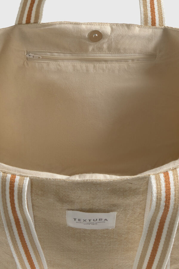Textura Strandtasche aus Baumwollstoff Braun