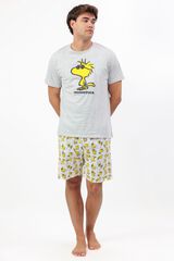 Admas Pijama corto Snoopy Woodstock gris