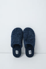 Women'secret Blue faux shearling men's slippers blue