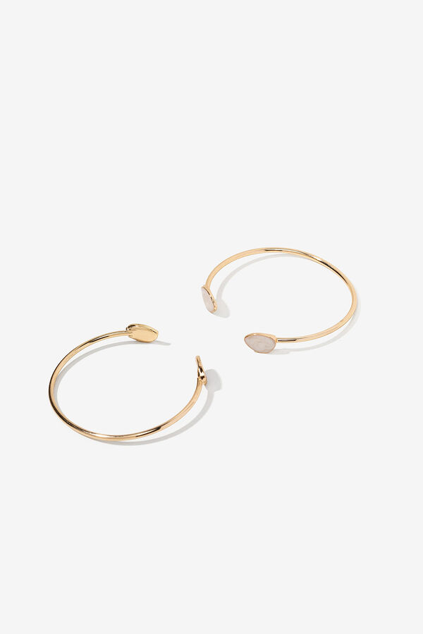 Vilanova Pack 2 pulseras abiertas doradas  rosa