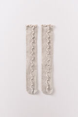 Women'secret Grey long contrasting thread socks grey