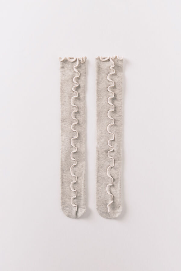 Women'secret Grey long contrasting thread socks grey