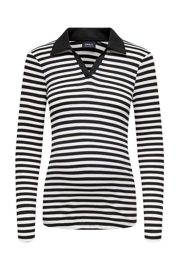 Only Maternity Polo riscas para maternity  branco