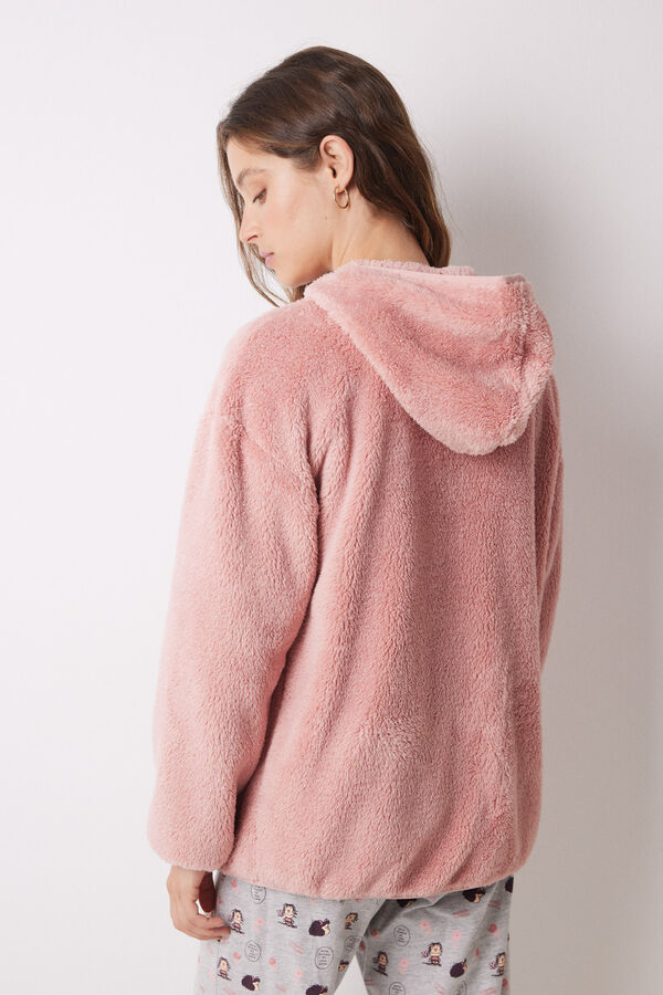 Womensecret Mafalda fluffy short fur robe pink