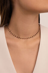 Singularu Colar Crystals Lavande de prata com banho de ouro estampado