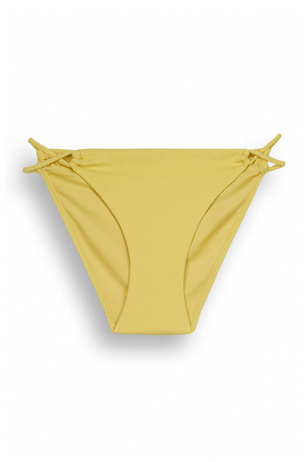 Womensecret Yellow neoprene bikini bottoms with strap printed