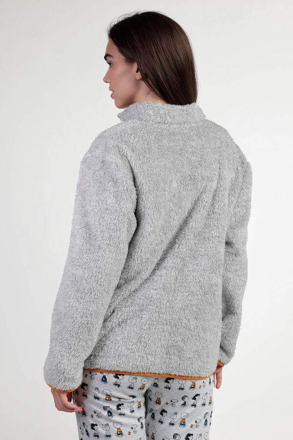 Admas Bata corta borrego Snoopy&Friends para mujer gris