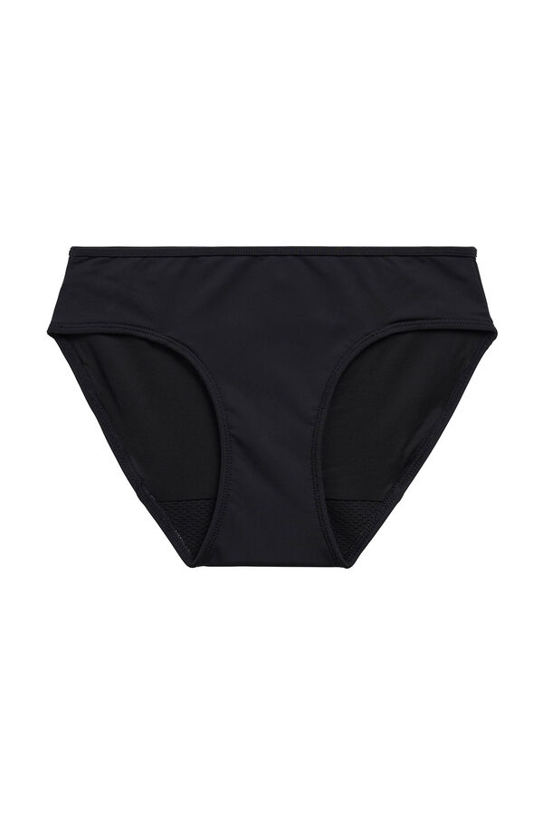 Modibodi Braga bikini menstrual adolescente nailon reciclado negra absorci&oacute;n ligera moderada negro