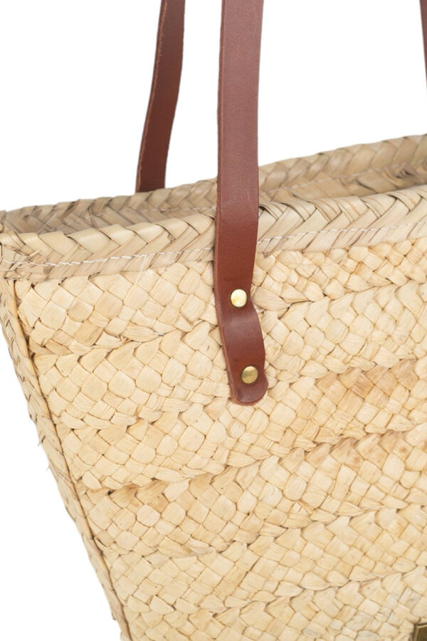 Kbas Sac en paille de ma&iuml;s et de palmier marron