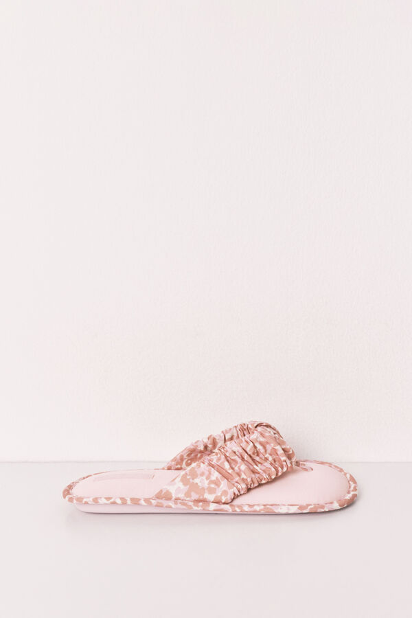 Women'secret Animal print strap slippers pink