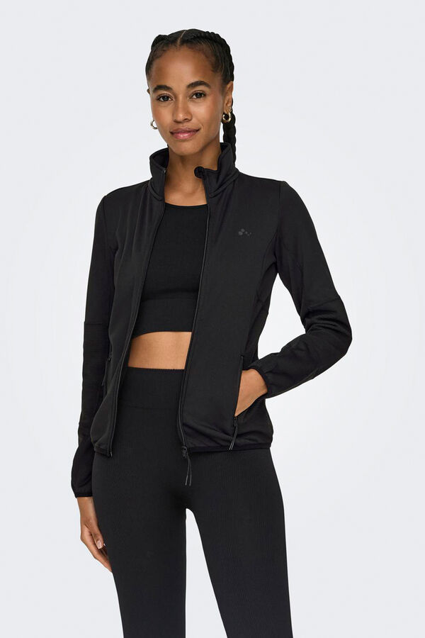 Only Play Technische Jacke mit Fleece Schwarz