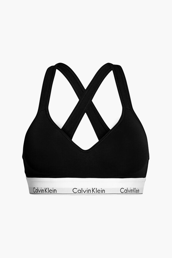 Womensecret Top preformado de algodón con cinturilla de Calvin Klein negro
