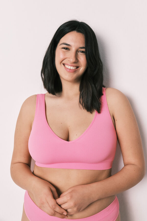 Women'secret Top halter liso clean cut coral coral