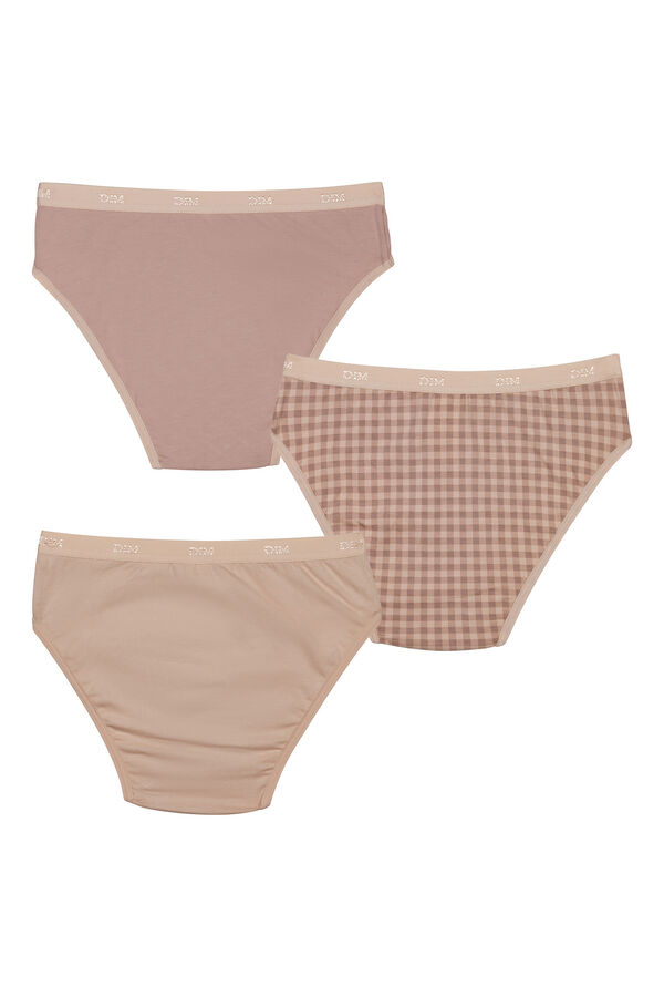 Womensecret Pack de 3 bragas de niña estampadas con cintura elástica pink