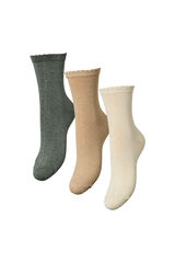 Pieces Pack 3 calcetines purpurina gris