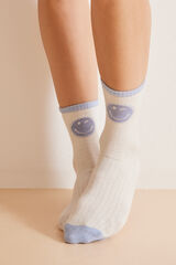 Womensecret Pakiranje od 3 para visokih pamučnih čarapa SmileyWorld ® S uzorkom