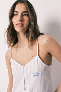 Women'secret Blue cotton ruffle short pyjamas