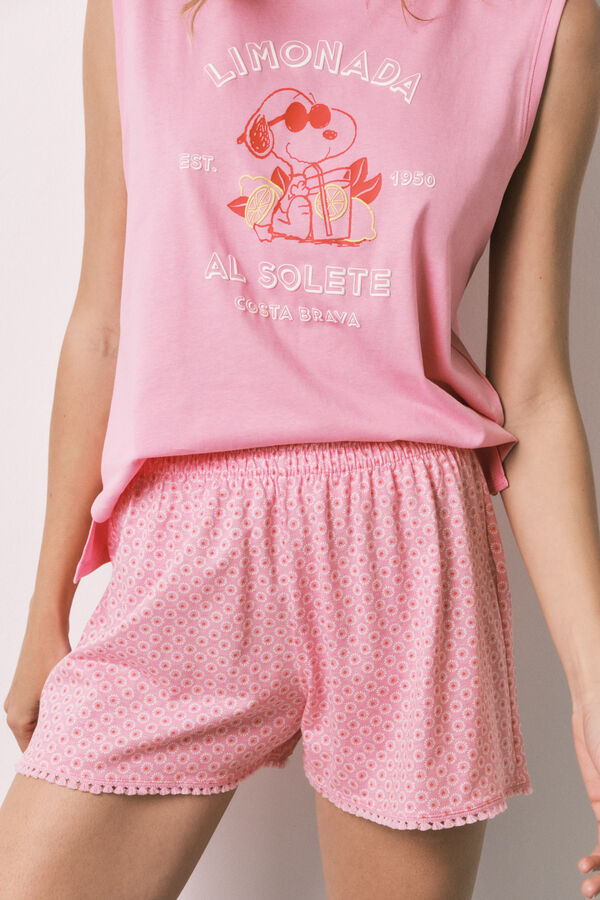 Women'secret Pink cotton short pyjamas Snoopy red