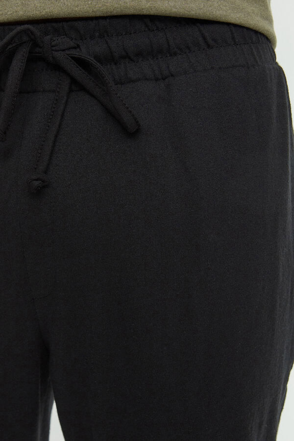 Trendyol Conjunto pijama liso hombre dibujo panda kaki