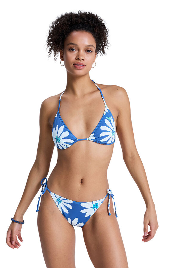 Roxy Floral triangle bikini set blue