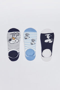 Womensecret Lot 3 chaussettes invisibles coton Snoopy bleues imprimé