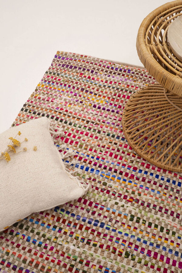 Womensecret Cando jute and multicoloured fabric rug imprimé