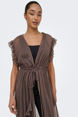 Only Brown semi-sheer caftan nude