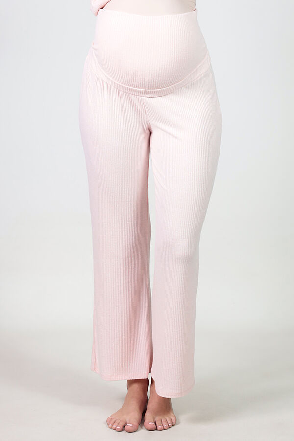 Womensecret Pack polo y pantalón maternity ancho confortable rosa