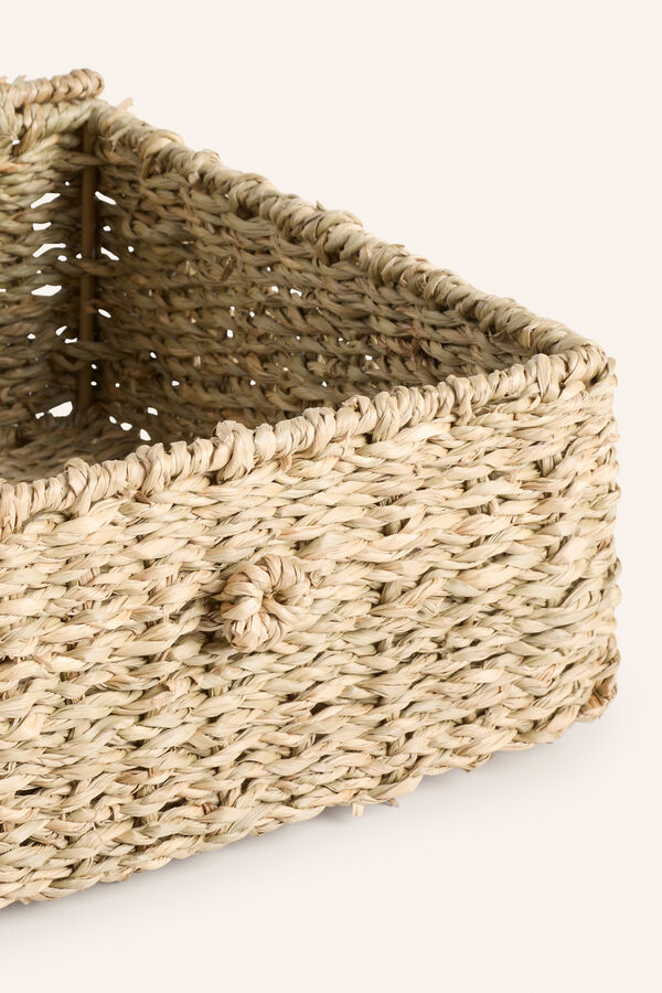 Calma House Handgefertigte Seegrasbox mit Catola- Verschluss Nude