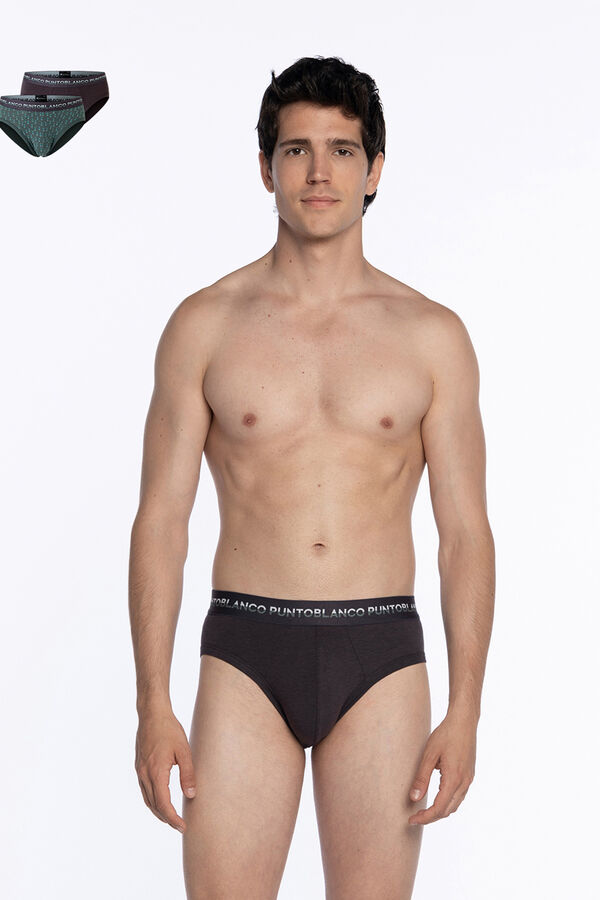 Punto Blanco Pack 2 slips de bamb&uacute; y algod&oacute;n, Treetop estampado