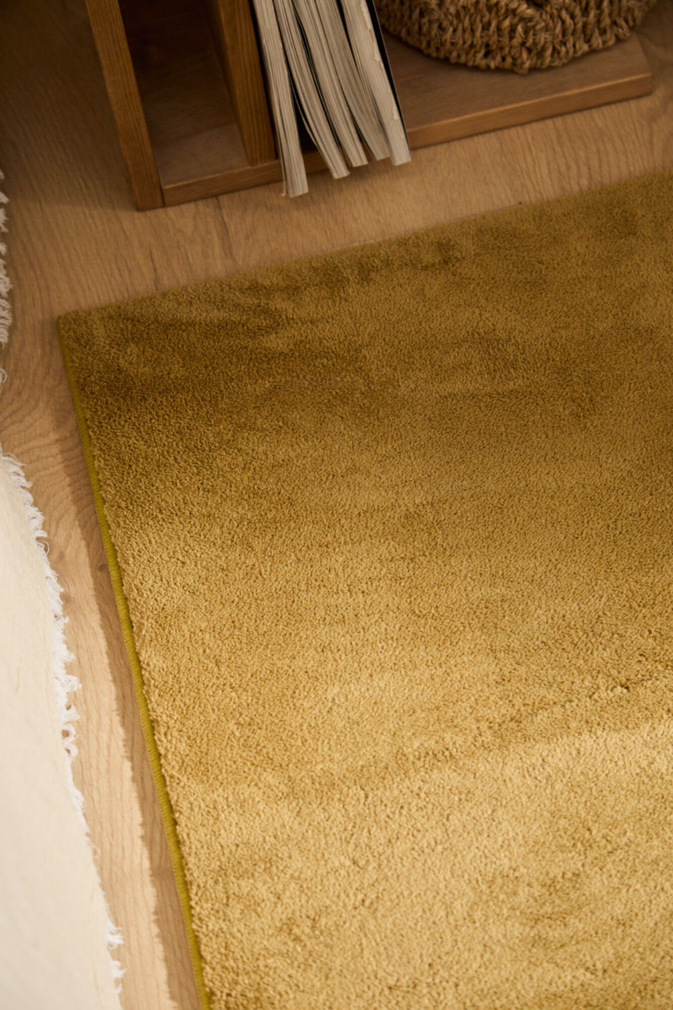 Calma House Alfombra lavable de pelo suave mostaza Apolo