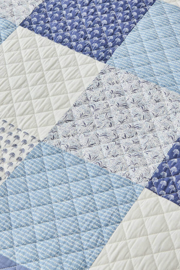 Womensecret Ginkgo patchwork bedspread bleu