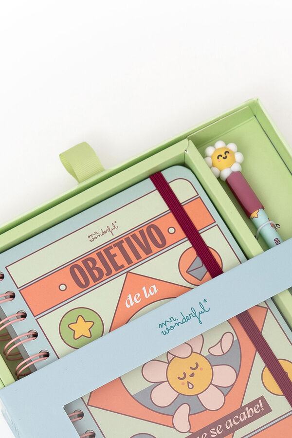 Mr. Wonderful Set de Agenda Wonder peque&ntilde;a 2026 Semanal + boli - Objetivo de la semana: &iexcl;que se acabe! estampado