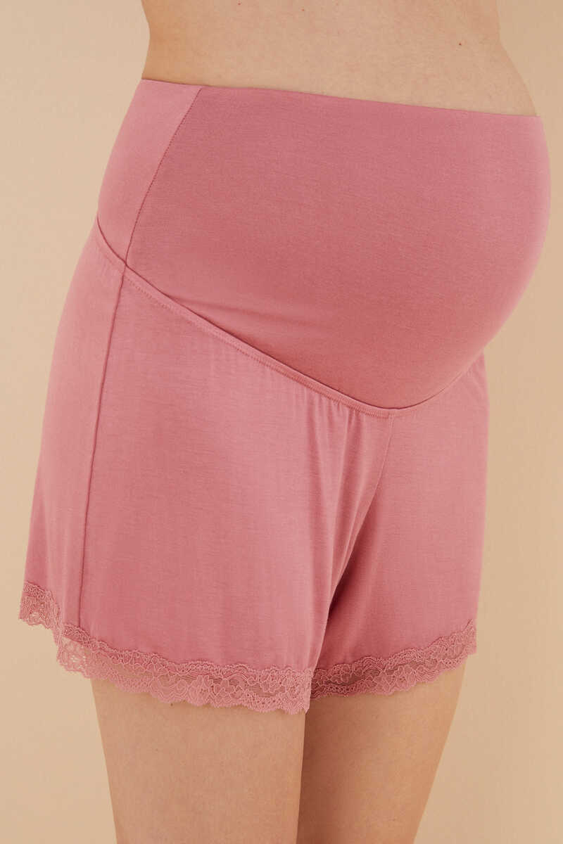 Womensecret Pyjama court « maternity » maille côtelée rose rose