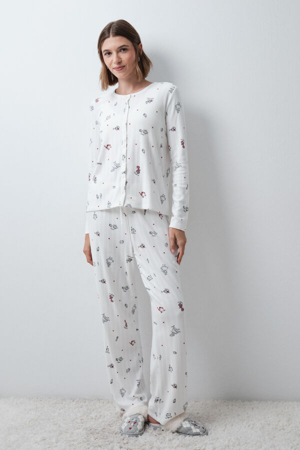 Women'secret Pyjama long Alice au Pays des Merveilles beige
