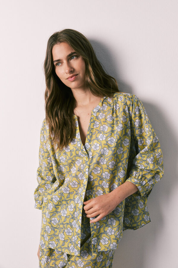 Women'secret Ensemble court chemise imprim&eacute; fleurs vert