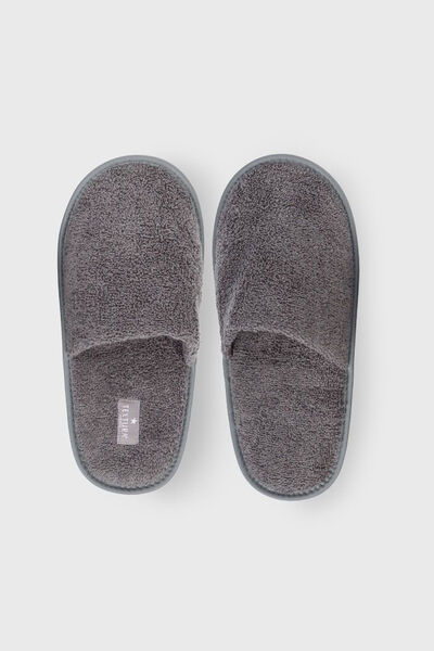 Womensecret Cotton towelling slippers grey