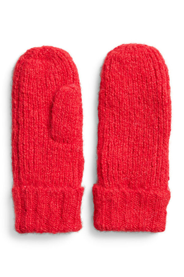 Pieces Luvas de malha vermelho