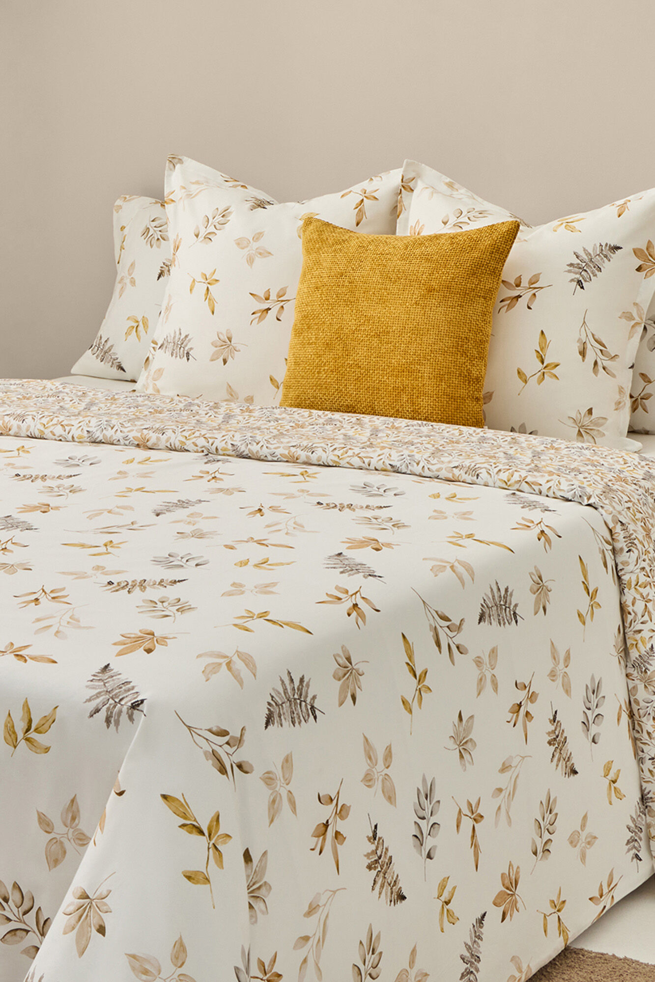 Textura Funda n&oacute;rdica algod&oacute;n hojas en rama