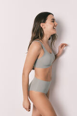 Women'secret Cuecas cintura alta clean cut em microfibra caqui bege