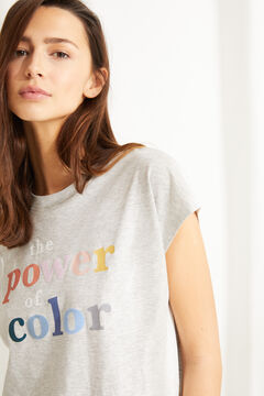 Womensecret Grey cotton short-sleeved top grey