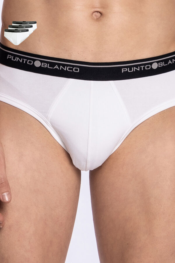 Punto Blanco Pack de 3 slips algod&oacute;n blanco
