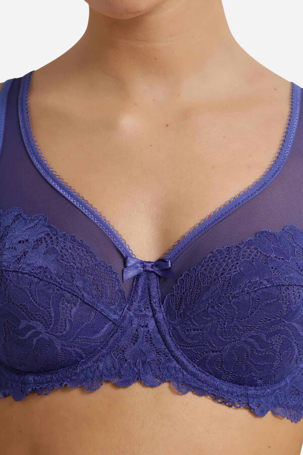 DIM Lace underwired full cup bra blue