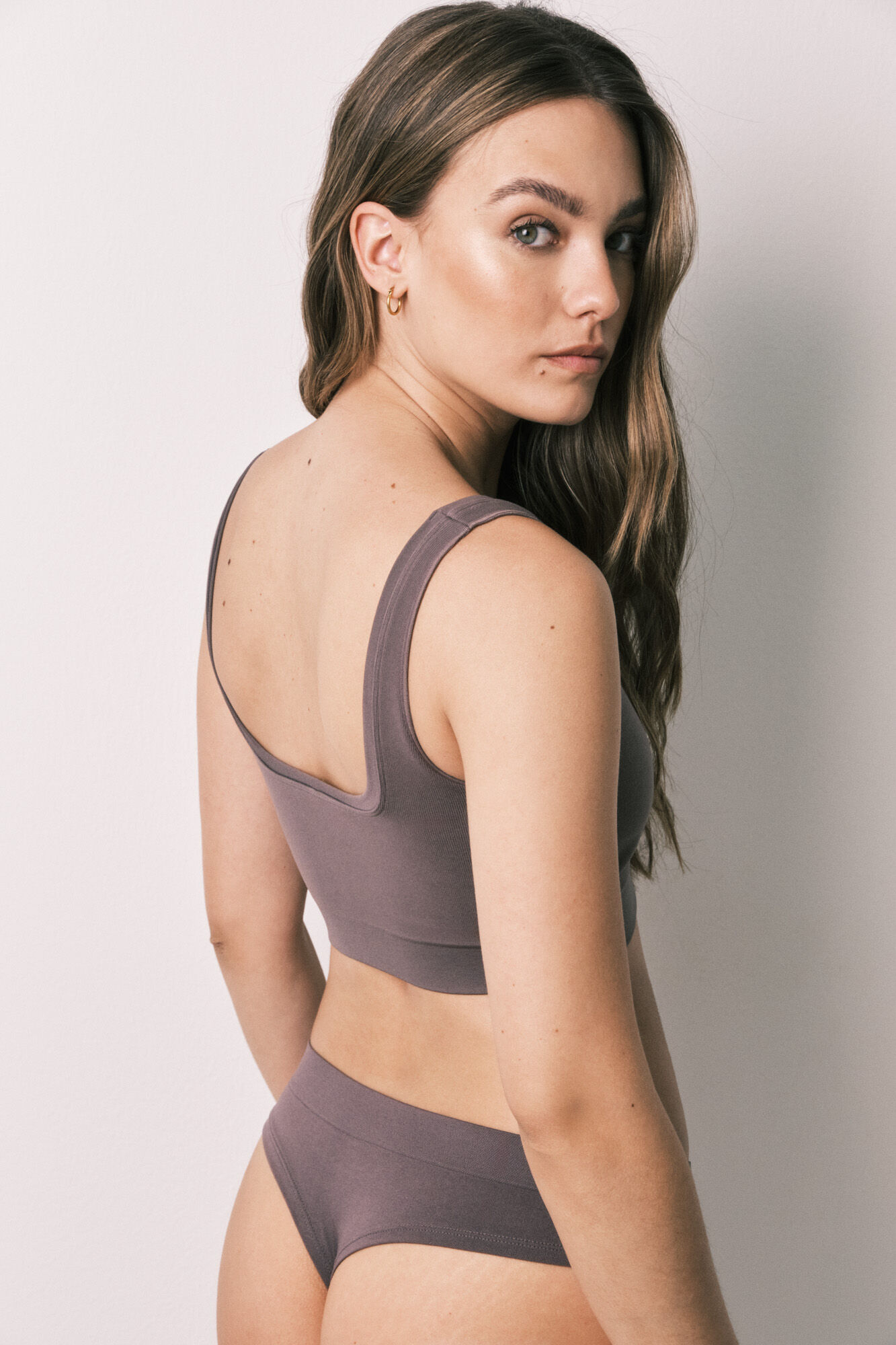 Women'secret Purple seamless ribbed long top